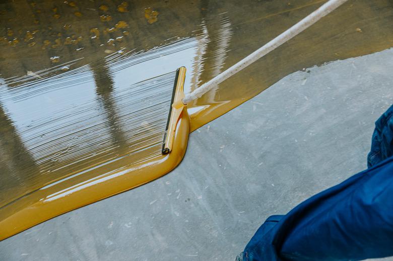 Epoxy resin applied to floor.