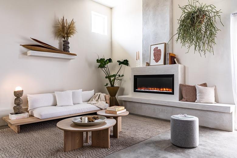 hunker house sitting room with maiden home couch and fireplace