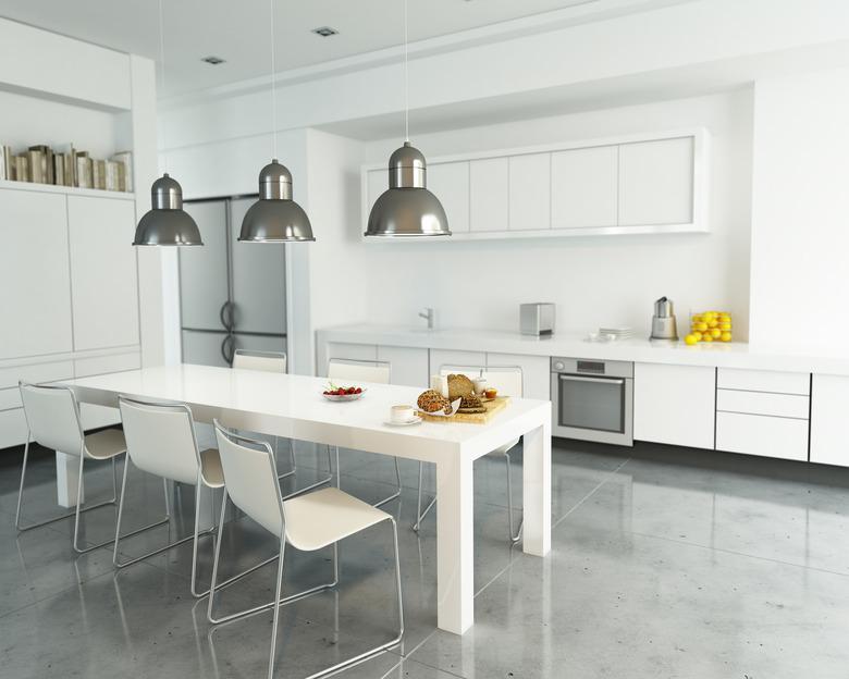 White space with kitchen floor paint