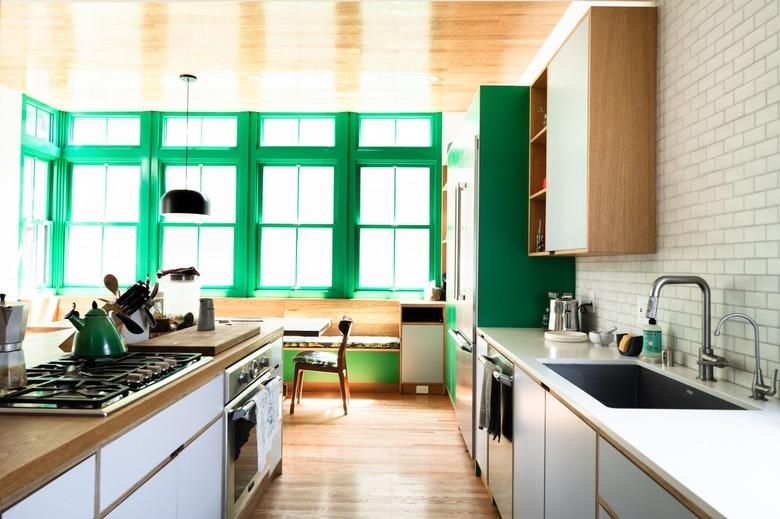 kitchen storage ideas in green kitchen