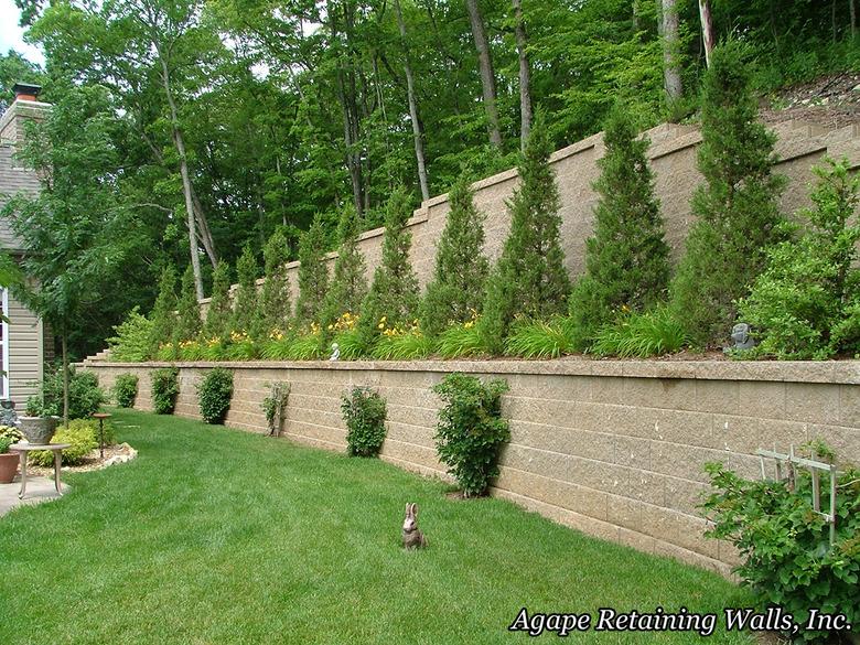 Retaining walls on slope