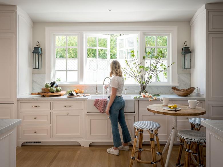 light wood kitchen floors in farmhouse space by Alison Pickart