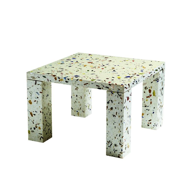 terrazzo patterned table designed by Shiro Kuramata