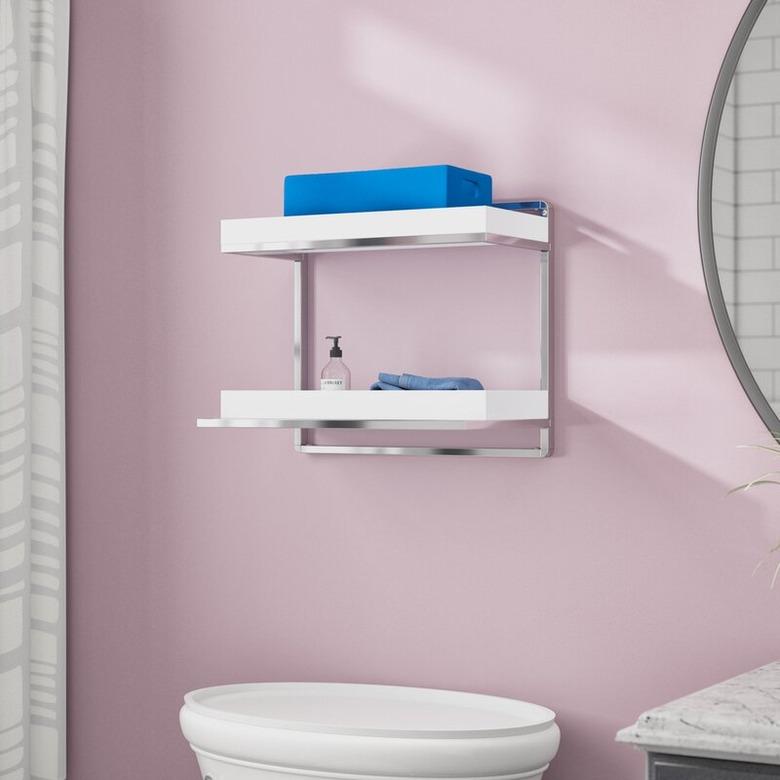 minimalist wall mounted bathroom shelves