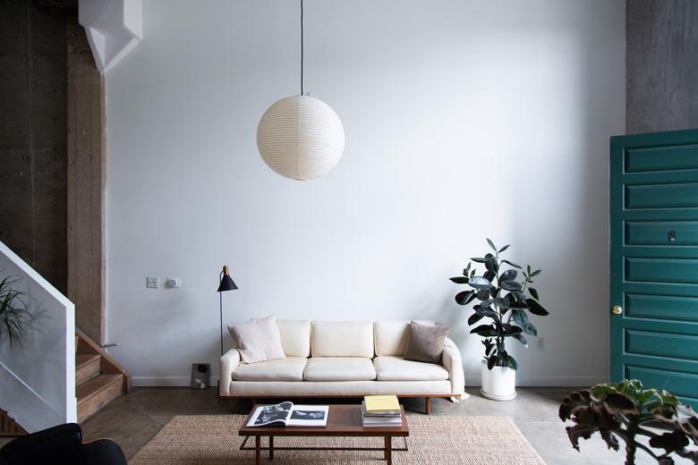 Minimalist lighting paper lantern light in living room