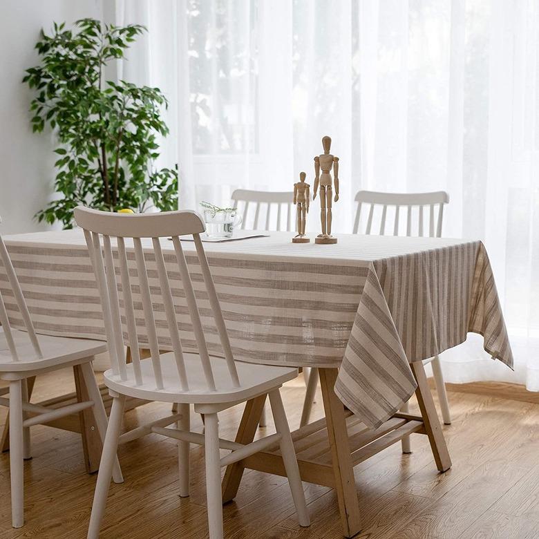 Rectangle farmhouse striped tablecloth