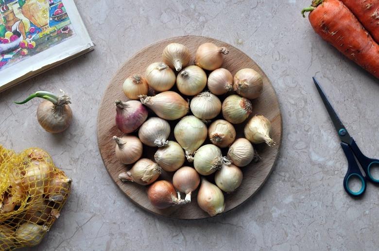 onions in bowl on countertop