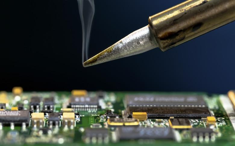 Soldering an electronic circuit board