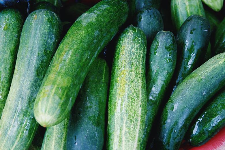 Full Frame Shot Of Wet Zucchinis At Market