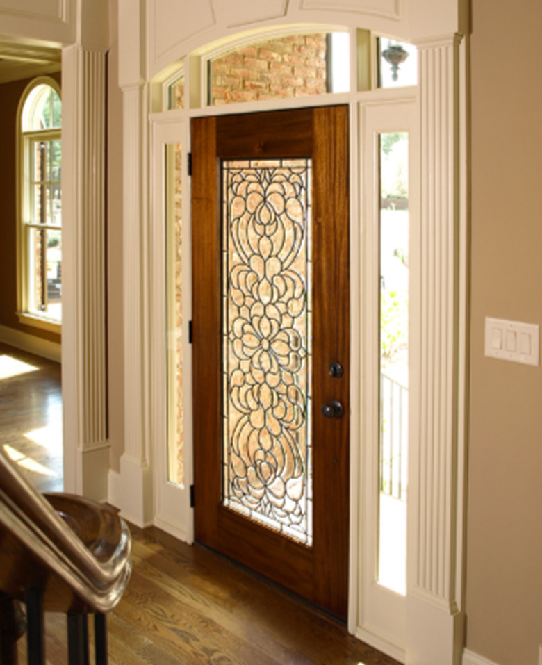 Decorative entry door.