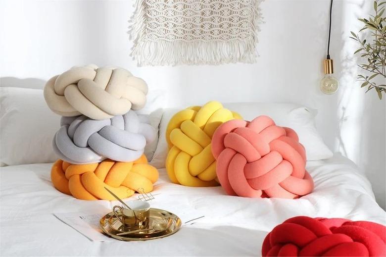 Soft square knot pillow cushion