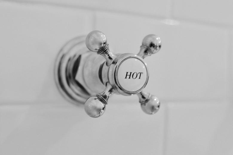 White Subway Tile Bathroom Hot Knob