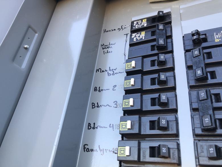 Closeup of breaker box