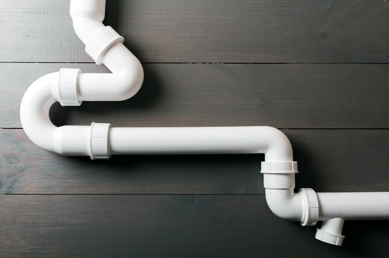 white plastic sewerage water pipes