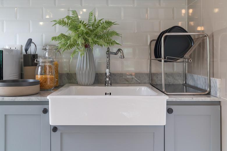 modern sink in modern kitchen