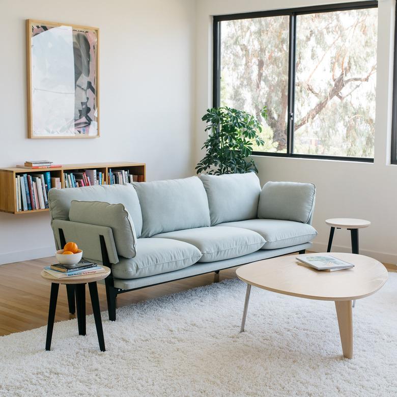 eco-friendly couch from Floyd Home in living room