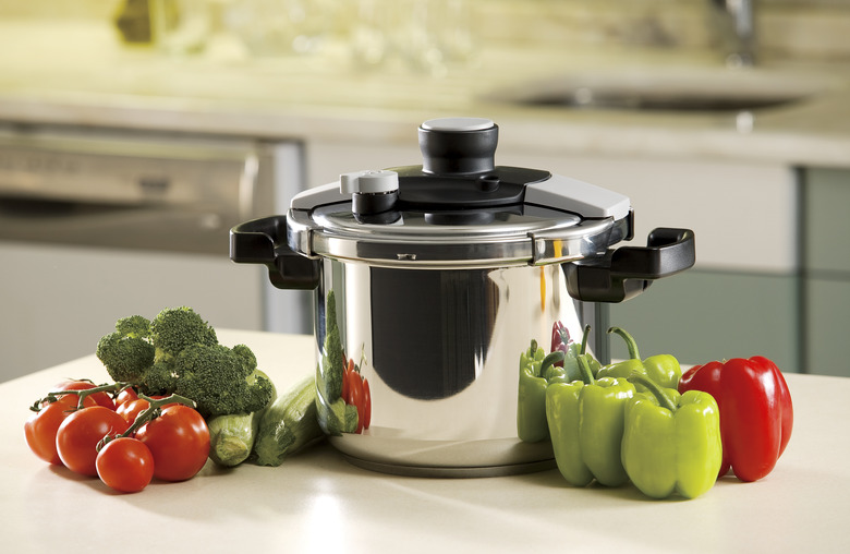 pressure cooker and vegetables