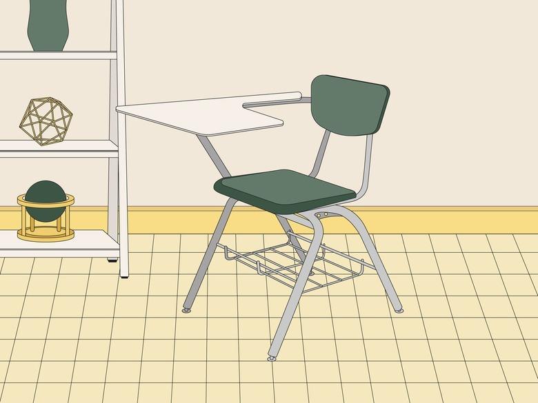 school desk illustration