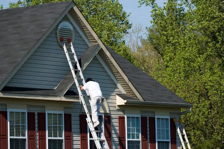 Painter Climbing Ladder