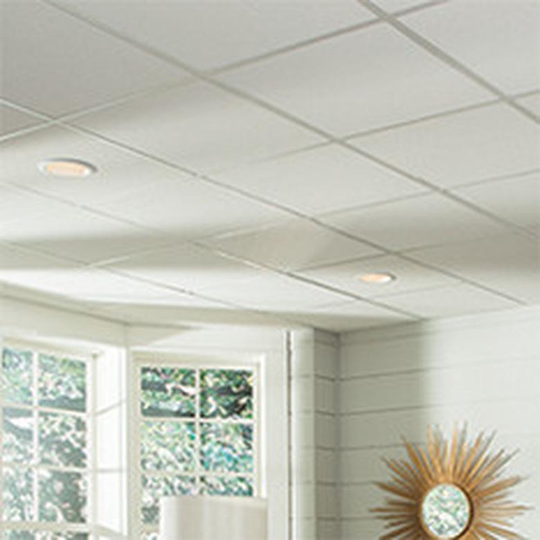 Suspended ceiling tiles.