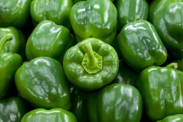 Green Bell peppers background