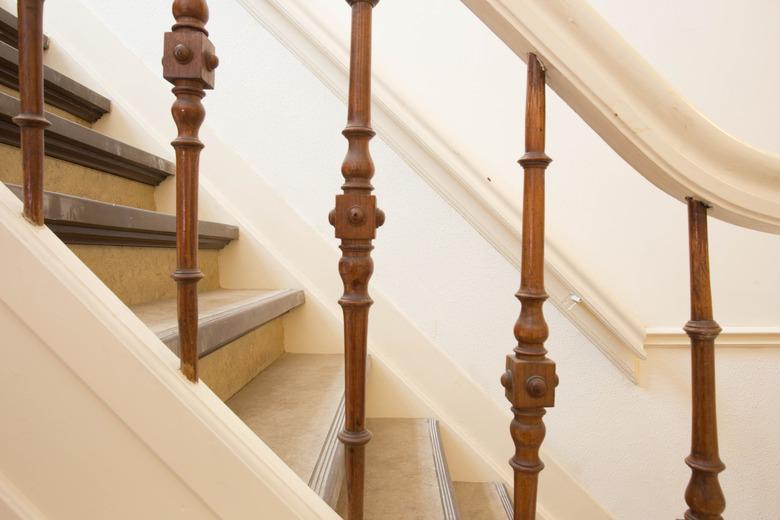 Wood stairs white and old design