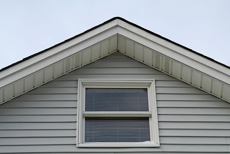 Gable wall with vinyl siding.