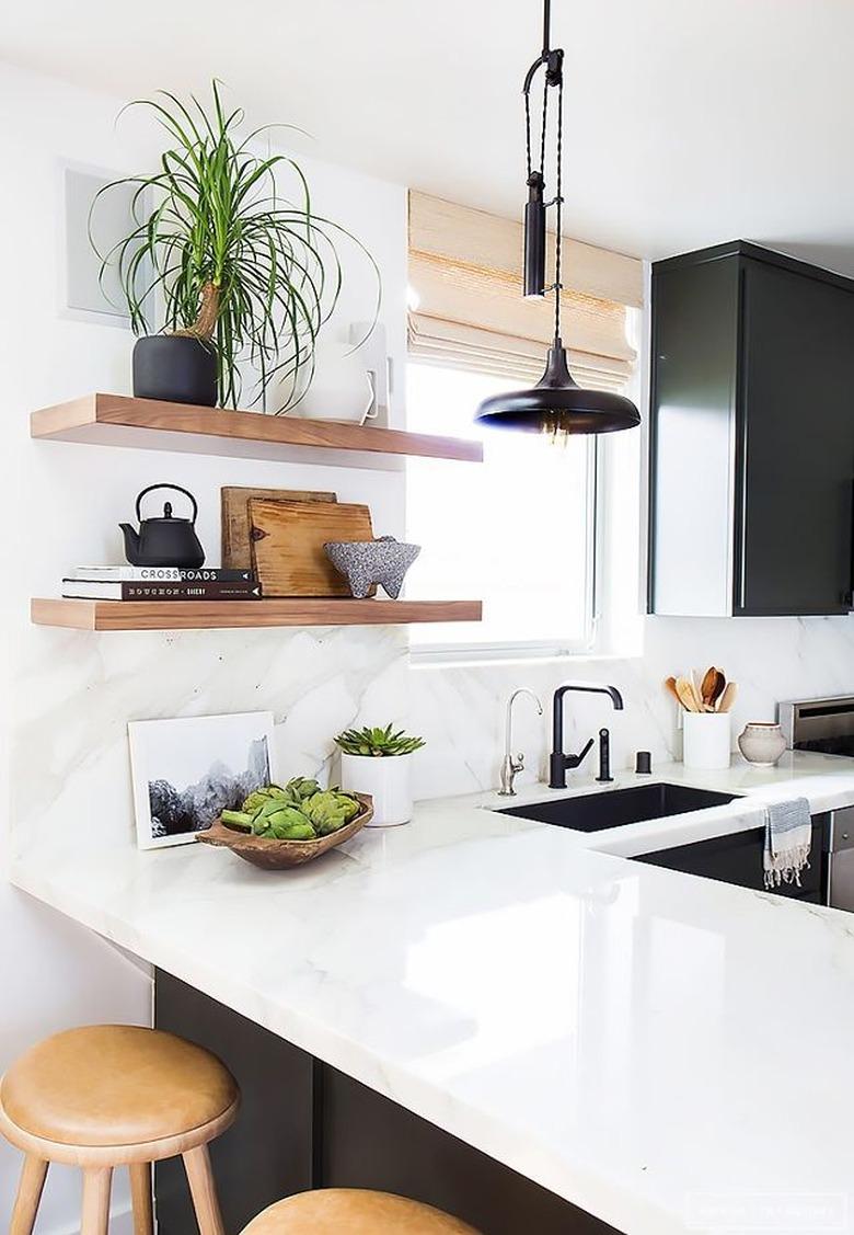 floating shelves kitchen