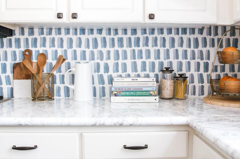 DIY Kitchen Wallpaper Backsplash idea by Anita Yokota