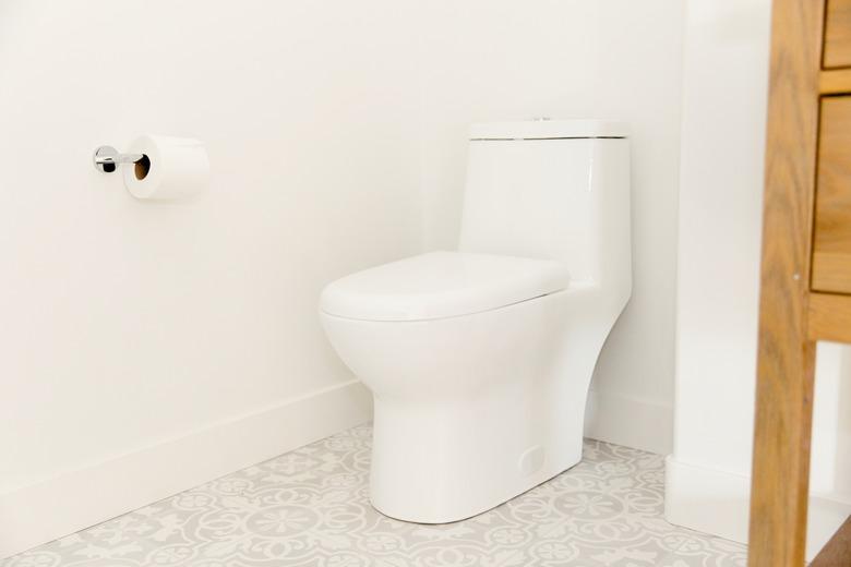 One-piece white toilet