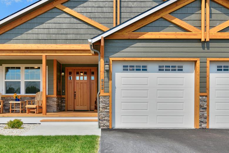 Close up of garage and front porch