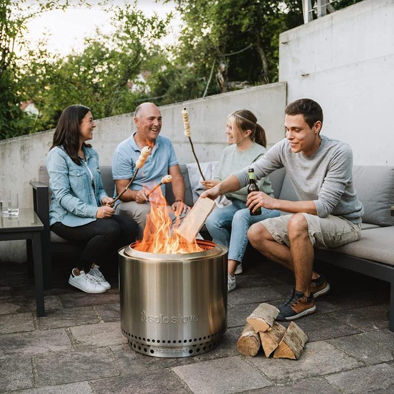 People around fire pit