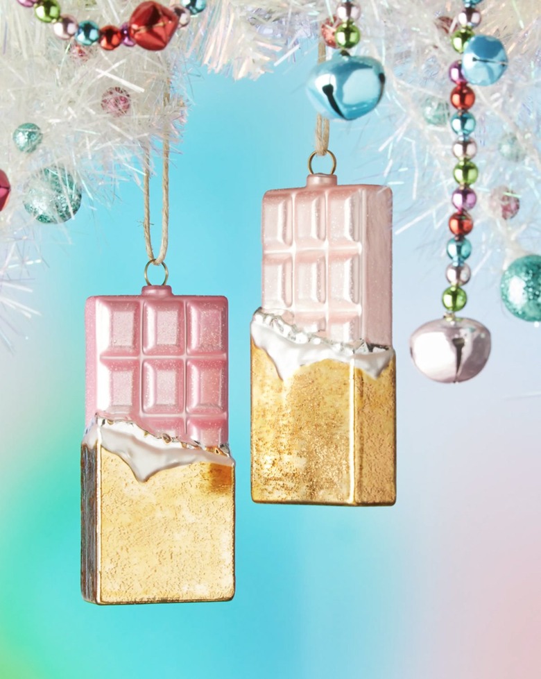 Glitterville chocolate bar Christmas ornaments