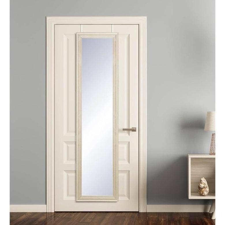 BrandtWorks Full Length Cream Farmhouse Grain Over the Door Mirror