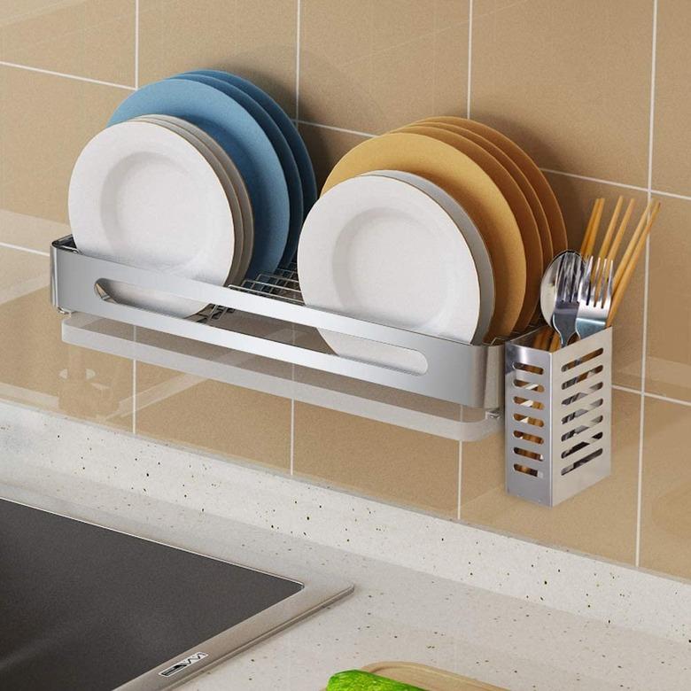 wall mounted dish drying rack