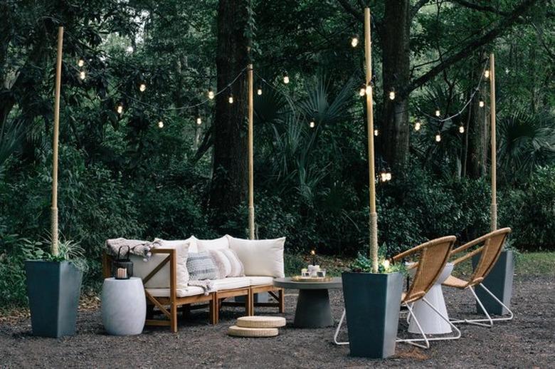 diy string pole lights