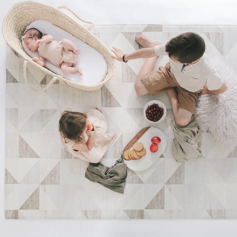 neutral geometric kids' playmat