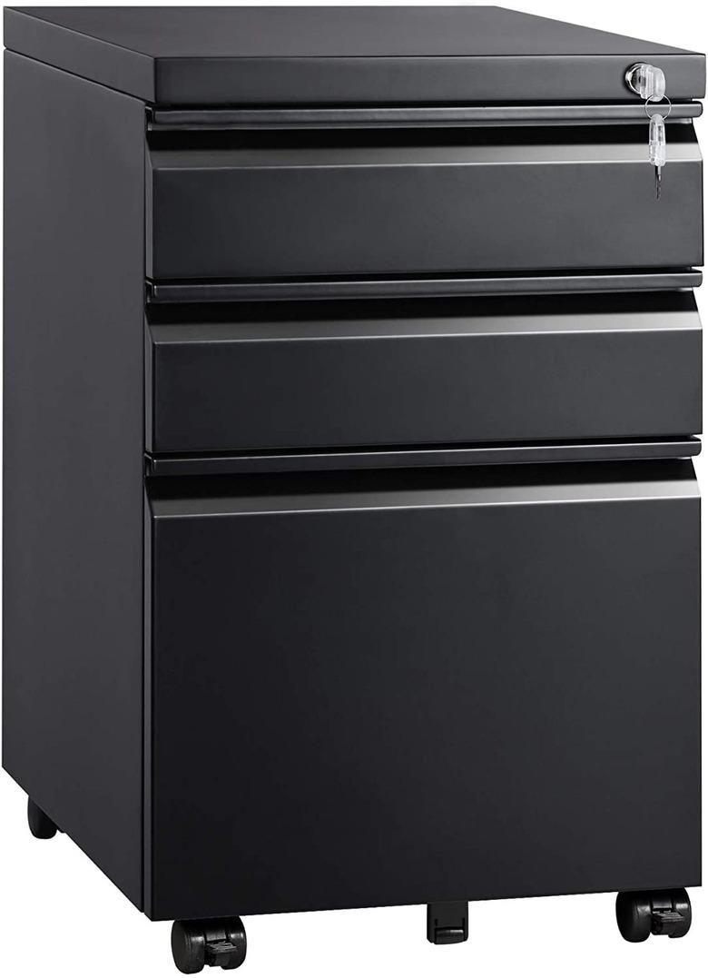 DEVAISE 3 Drawer Mobile File Cabinet with Lock