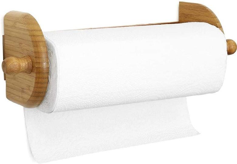 Greenco Premium Bamboo Wall Mount Paper Towel Holder