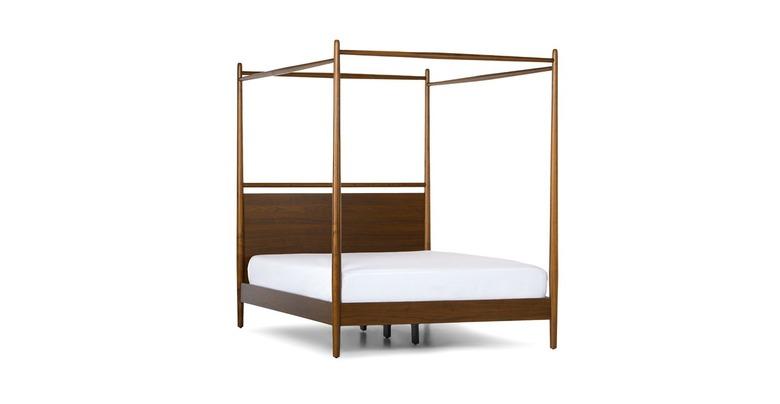 Lenia Walnut Canopy Bed (Queen)