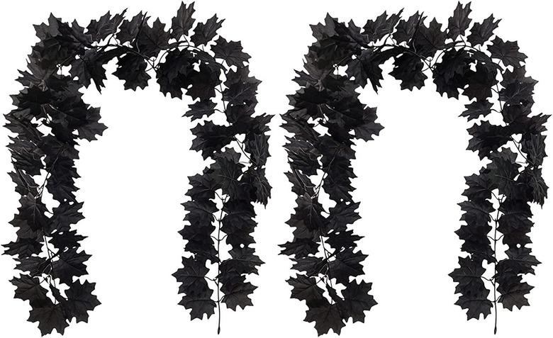 Tinsow 2-Piece Black Fall Maple Leaf Garland