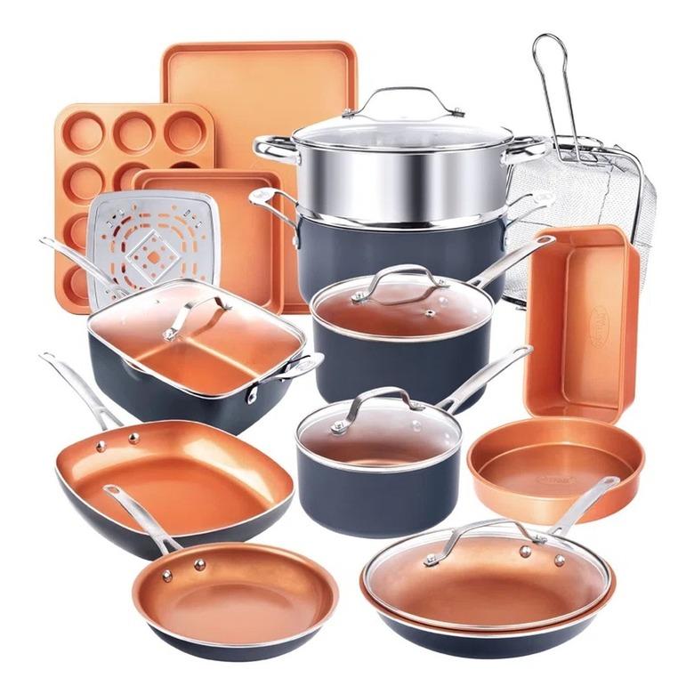 Gotham Steel Original Copper 20-Piece Non-Stick Cookware Set 