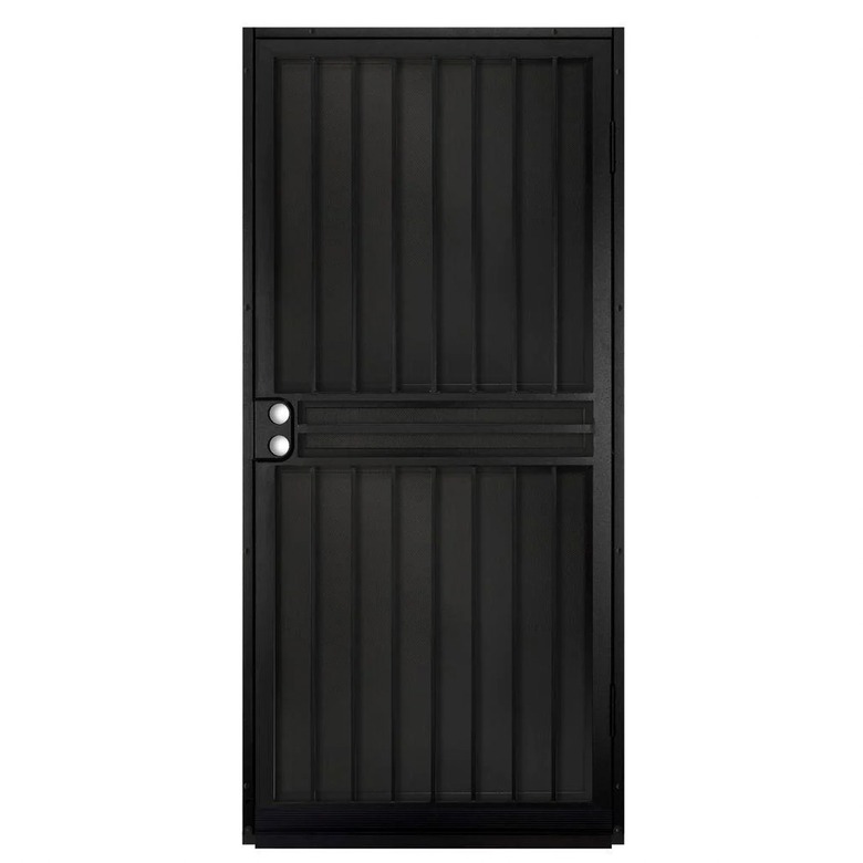 Guardian Black Surface Mount Outswing Steel Security Door