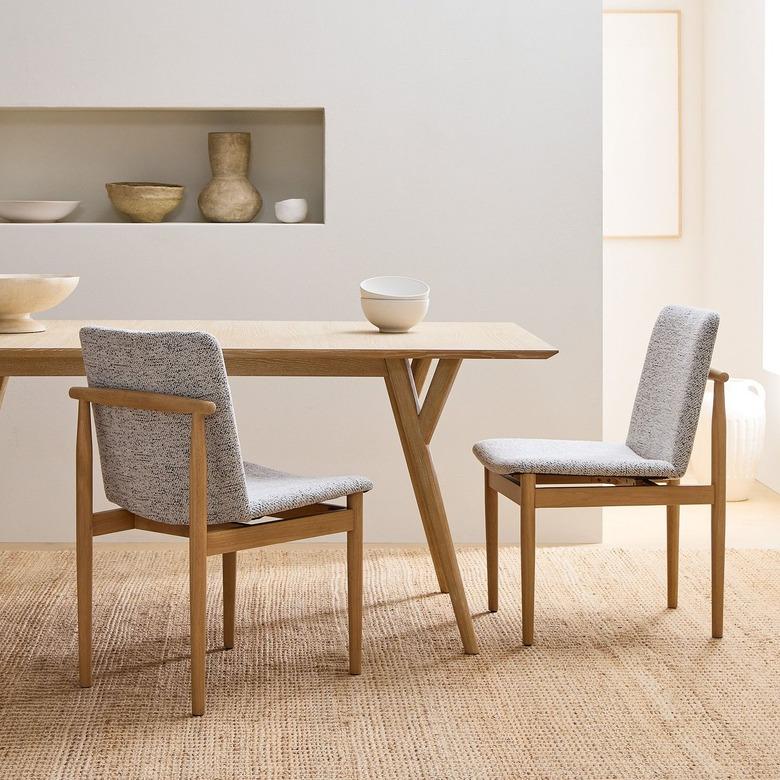 West Elm Framework Dining Chairs in Dove Twill (set of 2)