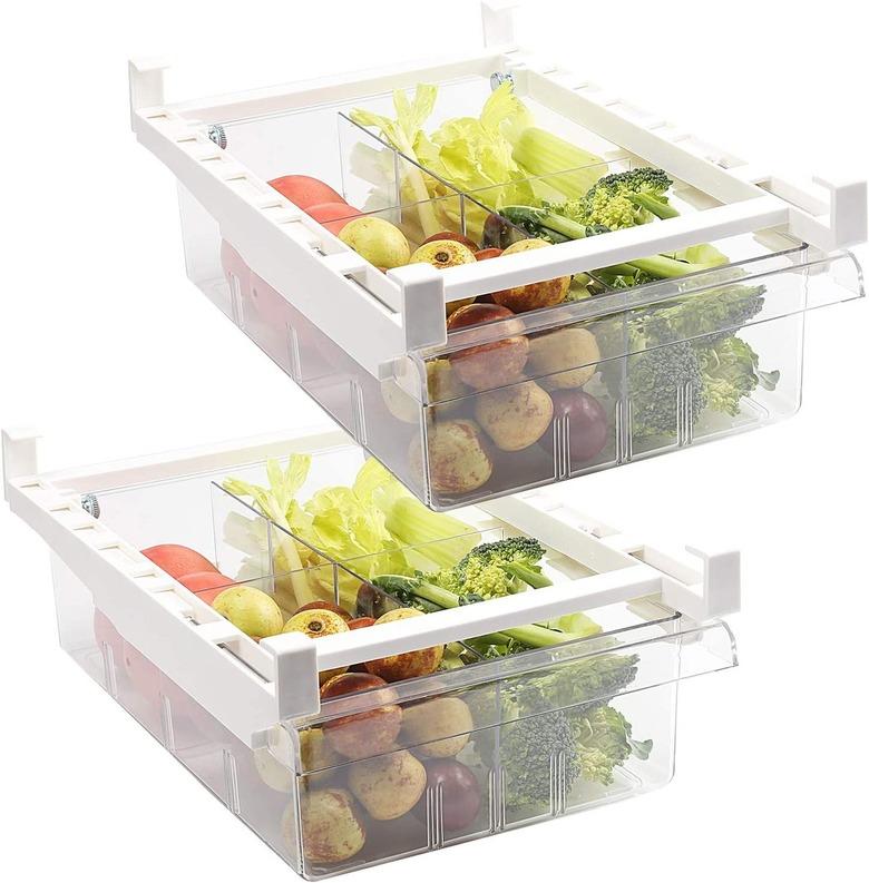 Shopwithgreen 2-Pack Pull-Out Refrigerator Organizer Bins With Handle