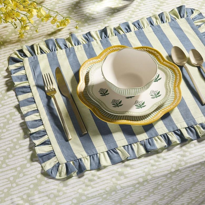 Rhode Wide Stripe Cotton Placemats