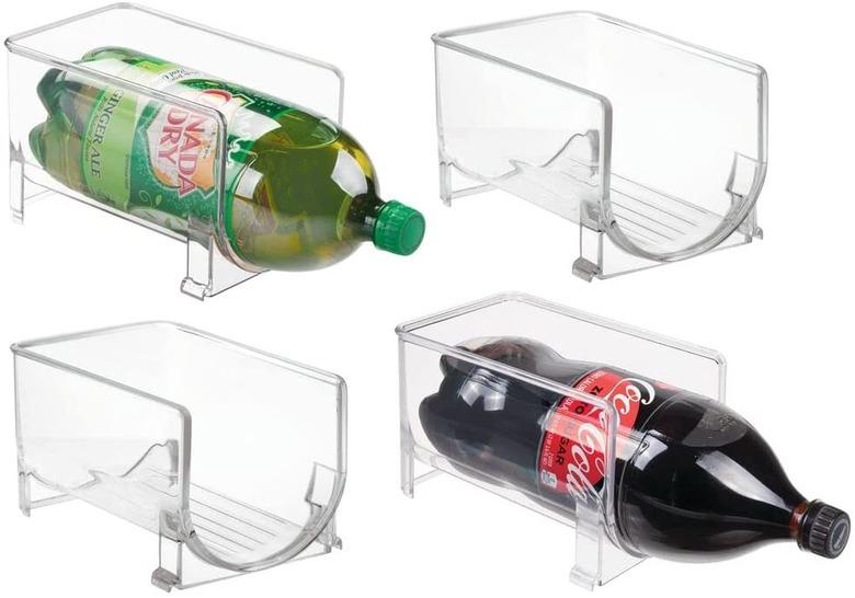 mDesign Large Stackable Kitchen Bin Storage Organizer Rack for Pop/Soda Bottles (set of 4)