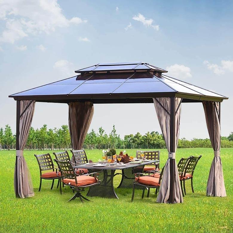 Erommy Outdoor Double Roof Hardtop Gazebo