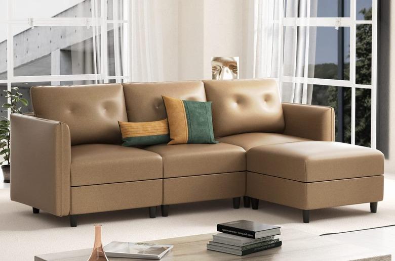 Llappuil Faux Leather Modular Sectional Sofa