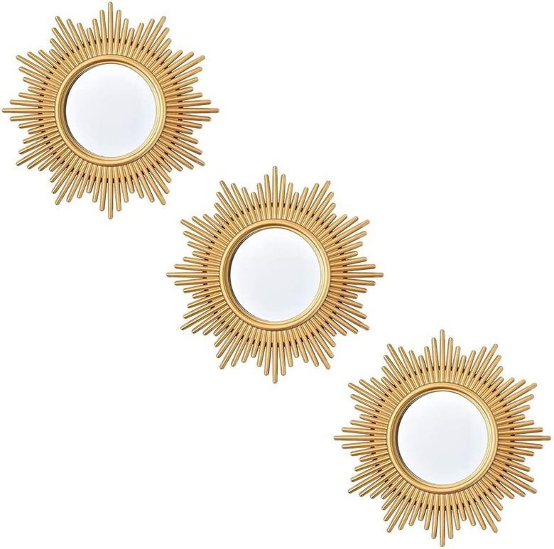 Cityelf Small Gold Round Mirrors (set of 3)